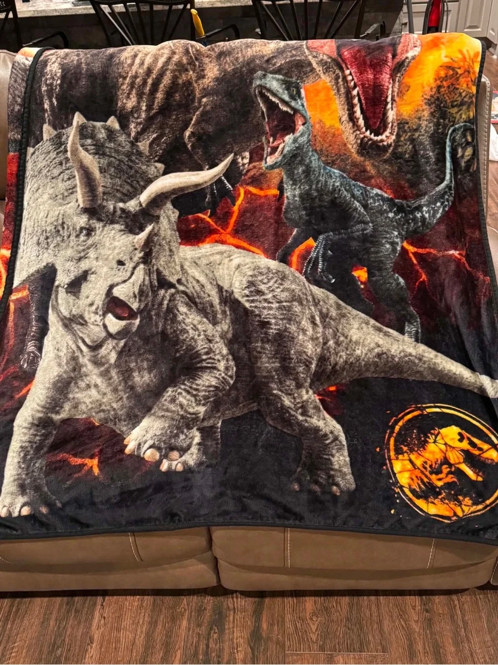 Jurassic Park Plush Throw Blanket - Jurassic Park plush blanket 47”x59”